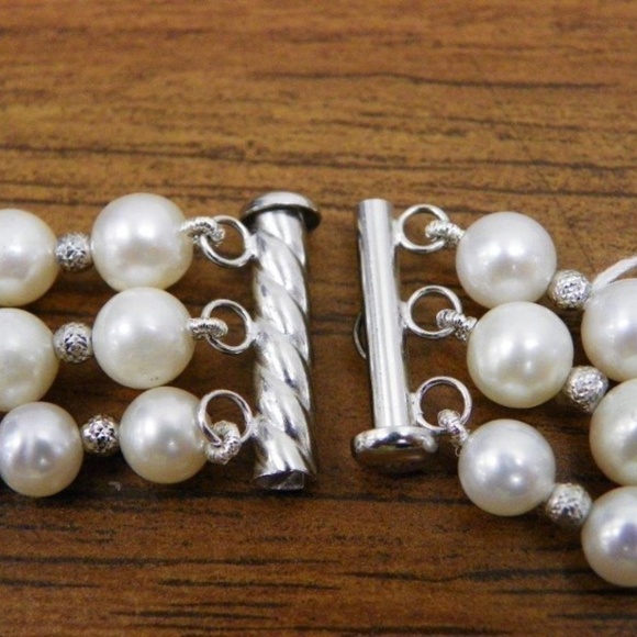 925 Bead & Fresh Water Pearl Necklace - Picture 5 of 7